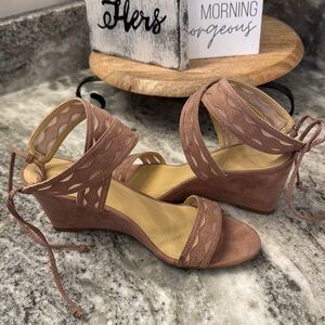 Elegant Brown Wedge Sandals